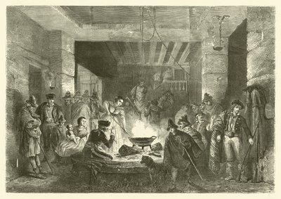 Posada, hostinec v Sierra Nevada, Španělsko (rytina) od Jean Antoine Valentin Foulquier