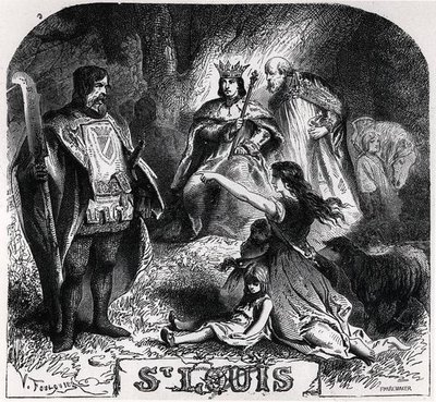 St. Louis činí spravedlnost pod dubem ve Vincennes, z 