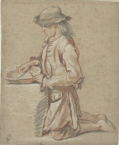 Chlapec s plstěným kloboukem u koše od Jean Antoine Watteau (rejected attribution)