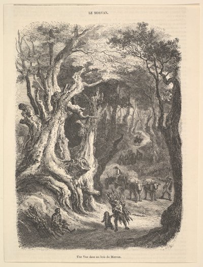 Pohled v lese Morvan, 1837-66. od Jean Antoine Watteau