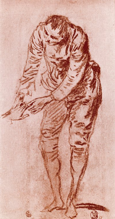 Studie v Sanguine, 1913. od Jean Antoine Watteau