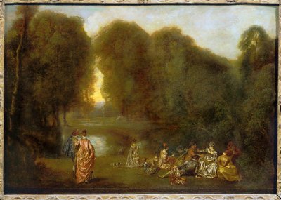 Sestavený v parku ... od Jean Antoine Watteau