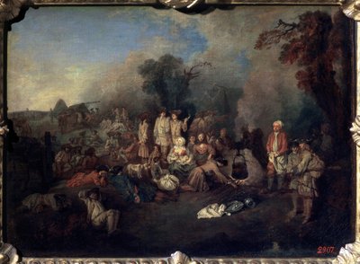 Bivak, c1710 od Jean Antoine Watteau