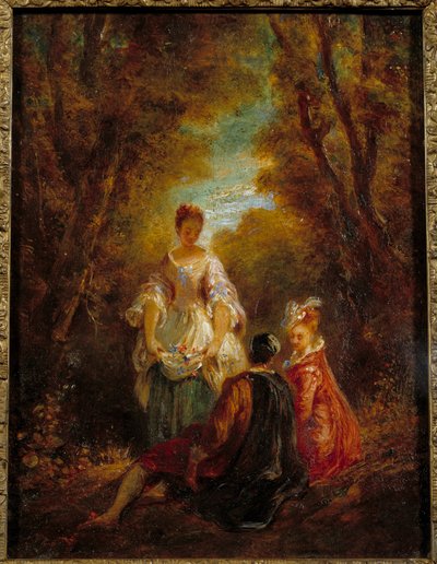 Postavy v parku Obraz Jean Antoine Watteau (1684-1721) 18. stol. od Jean Antoine Watteau