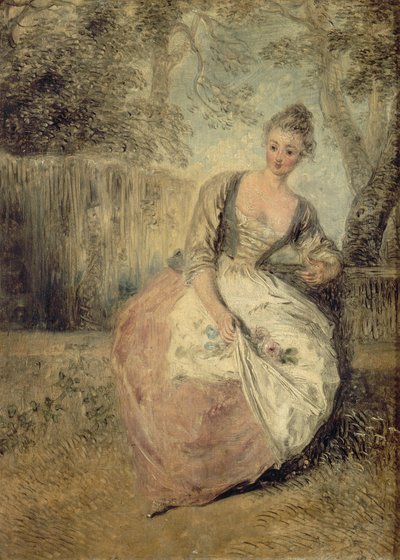 Kudlanka starostlivá, 1716-1720 od Jean Antoine Watteau