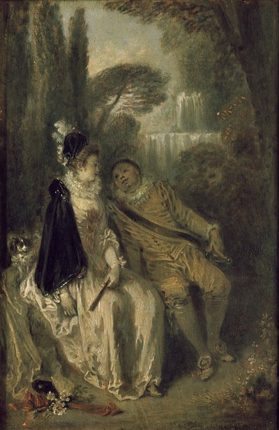 The Gracious Rest, c.1713 (olej na panelu) od Jean Antoine Watteau