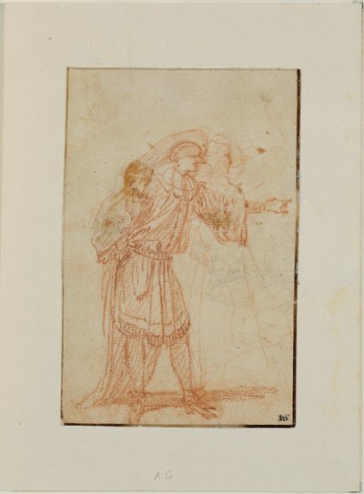 Doktor, postava z italské komedie, a žena ... od Jean Antoine Watteau