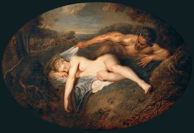 Nymfa a satyr Jupiter a Antiope od Jean Antoine Watteau