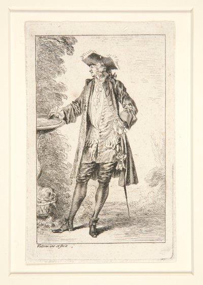 Talíř ze série Figures de mode (Figures of Fashion) od Jean Antoine Watteau