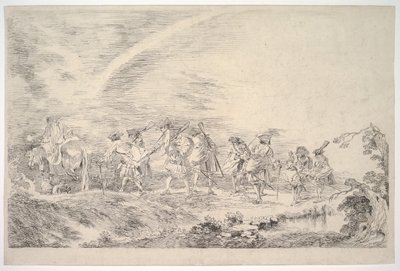 Rekruti se připojí k pluku, ca. 1715-16. od Jean Antoine Watteau