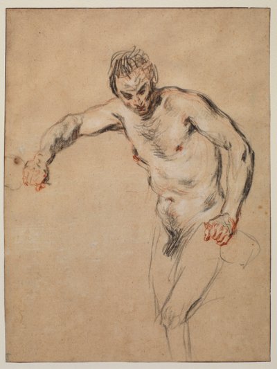 Satyr nalévající víno, 1717 od Jean Antoine Watteau