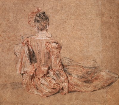 Studie ženy viděné zezadu Jean-Antoine Watteau, 1716-1718. od Jean Antoine Watteau