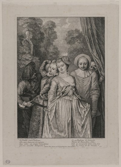 Oblečení je italské od Jean Antoine Watteau
