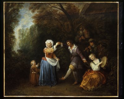 Country Dance (olej na plátně) od Jean Antoine Watteau