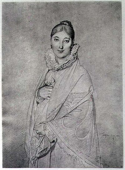 Portrét ženy od Jean Auguste Dominique (after) Ingres