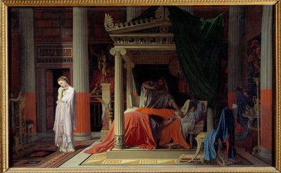 Antiochova nemoc neboli Antiochus a Stratonice Antiochus (324-261 př. n. l.) je nemocný láskou ke své nevlastní matce Stratonice. Obraz Jean Auguste Dominique Ingres (1780-1867) 1840 Ne. 0,57x0,98 m Chantilly, musee Conde - Nemoc Antiocha nebo Antiocha a od Jean Auguste Dominique Ingres