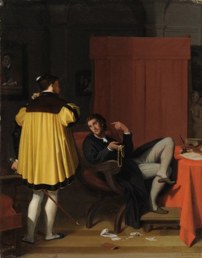 Aretino a vyslanec Karla V od Jean Auguste Dominique Ingres