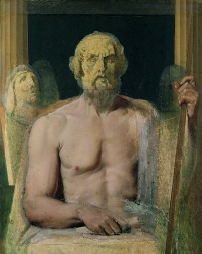 Homer, studie pro The Apotheosis of Homer, 1826-27 od Jean Auguste Dominique Ingres
