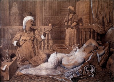 Odalisque with Slave Drawing od Jean Auguste Dominique Ingres od Jean Auguste Dominique Ingres