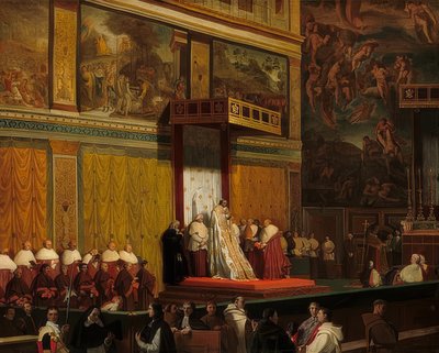 Papež Pius VII v Sixtinské kapli. 1814 od Jean Auguste Dominique Ingres