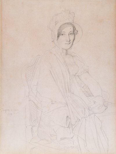 Portrét Marie Marcoz, později Vicomtesse de Senonnes de Senonnes, 1813 (grafitová tužka na tkaném papíře) od Jean Auguste Dominique Ingres