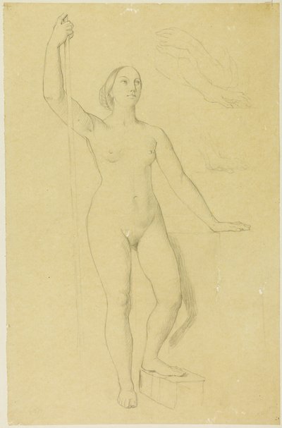 Studie pro Johanku z Arku a náčrtky rukou od Jean Auguste Dominique Ingres