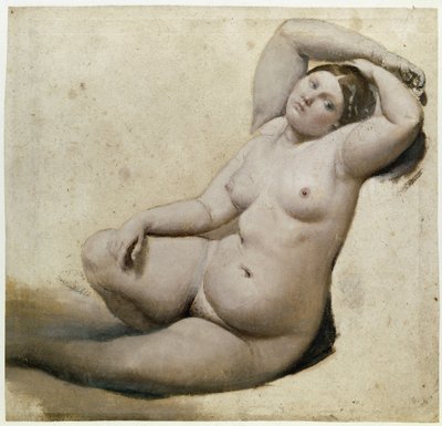 Studie pro turecké lázně: Žena se třemi pažemi - Malba Jean Auguste Dominique Ingres (1780-1867) olej na papíře, 25x26 cm, kolem 1860. Montauban, Musee Ingres od Jean Auguste Dominique Ingres