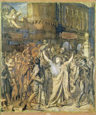 The Martyrdom of St. Symphorian, c.1834 (pero & inkoust na pauzovacím papíře) od Jean Auguste Dominique Ingres