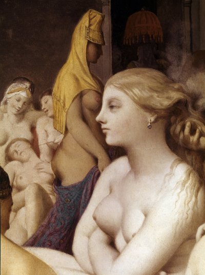 Turecké lázně, detail (1862, olej na dřevě) od Jean Auguste Dominique Ingres