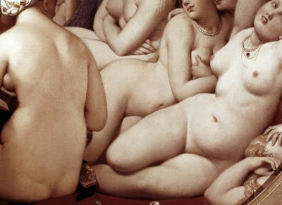 Turecké lázně, detail (1862, olej na dřevě) od Jean Auguste Dominique Ingres
