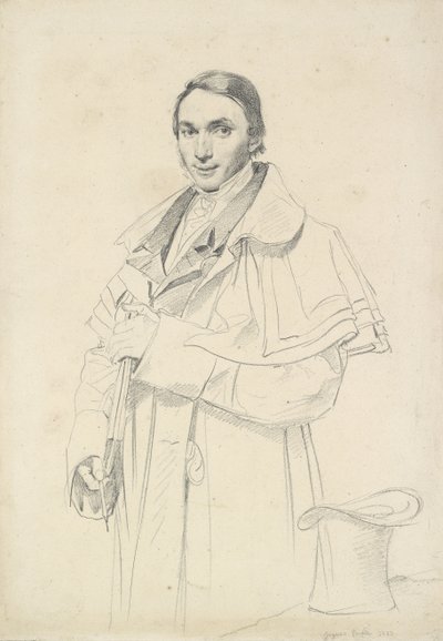 Tříčtvrteční portrét Jean-Francois-Antoine Forest (grafit na bílém tkaném papíře) od Jean Auguste Dominique Ingres