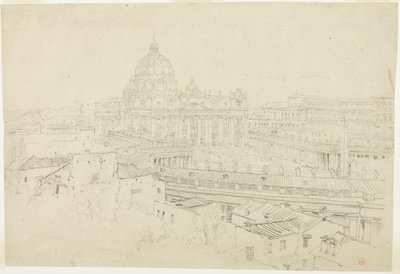 Pohled na chrám svatého Petra v Římě od Jean Auguste Dominique Ingres
