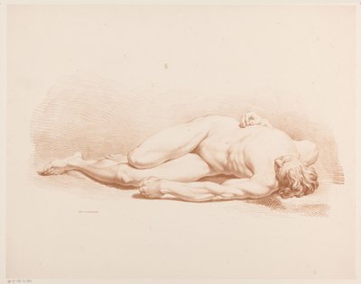 Ležící nahý muž od Jean Augustin Daiwaille