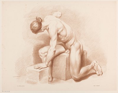 Sedící nahý muž od Jean Augustin Daiwaille
