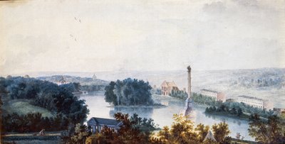 “ „Carskoje Selo. The Chesme Column"" od Jeana Balthazarda de la Traverse (18. století), Akvarel na papíře od Jean Balthazard de la Traverse