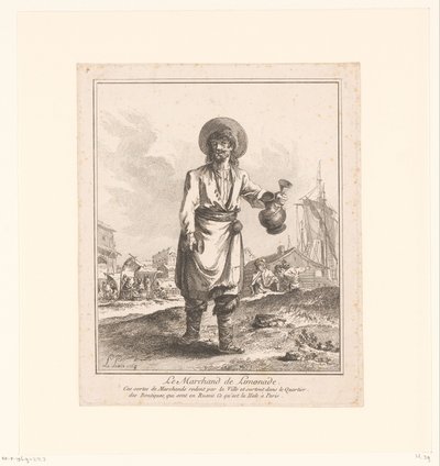Prodejce limonád Le Marchand de Lemonade (název na objektu) Obchodníci a pouliční prodavači z Petrohradu a Moskvy (název série) Premiere Suite de Cris et Divers Marchands de Petersbourg et de Moscou (název série) od Jean Baptist Leprince