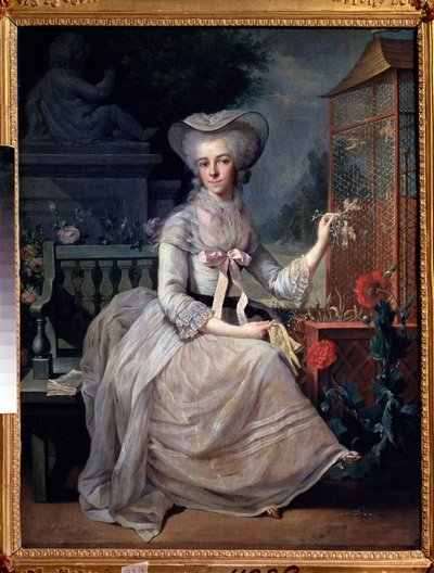 ""Mladá dáma v kleci"" (Mladá dáma v kleci) Obraz Jean-Baptiste (Jean Baptiste) Charpentier (1728-1806) 1784 Puškinovo muzeum, Moskva od Jean Baptiste Charpentier