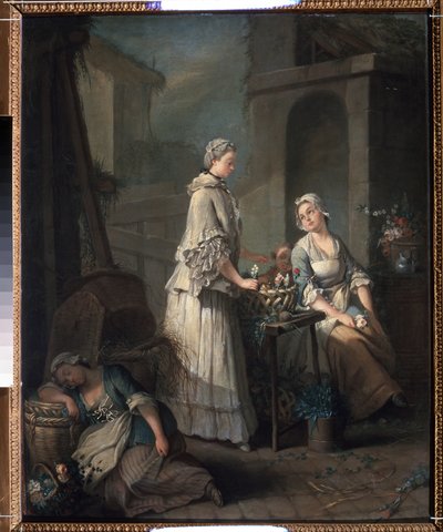 ""Květinářka"" (Květinářka) Obraz Jean-Baptiste (Jean Baptiste) Charpentier (1728-1806) 1795-1799 Puškinovo muzeum, Moskva od Jean Baptiste Charpentier