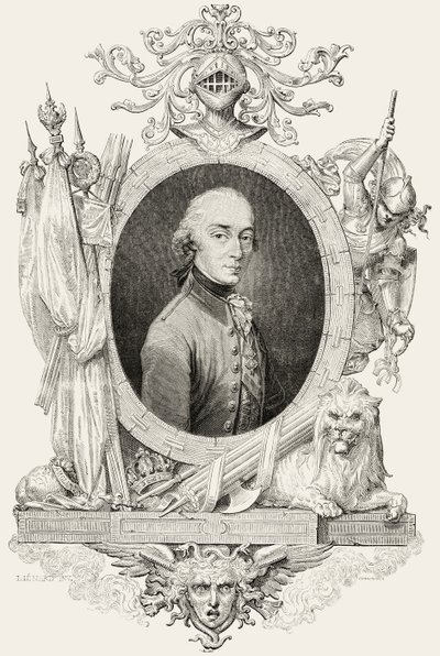 Karel XIV. (1763-1844): král Švédska a Norska a princ Ponte Corvo, vyryto Pannemakerem (rytina) od Jean Baptiste (after) Lienard