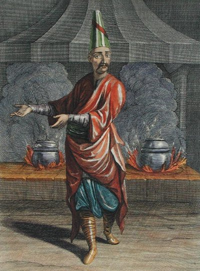 Beulouk-Bachi, deska 11 z „Recueil de Cent Estampes představující různé národy du Levant nakreslený na obrazech malovaných z přírody...“, ryl Scotin, Gerard Jean Baptiste (1671-1716) 1707-08 (barevná rytina) od Jean Baptiste (after) Vanmour