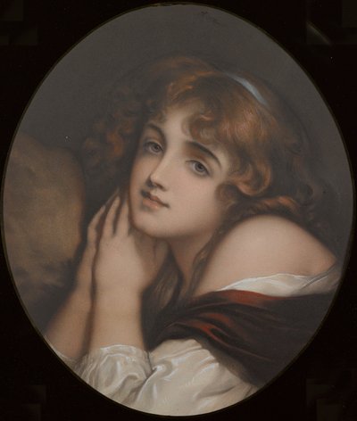 Nevinnost, portrét ženy (barevná rytina) od Jean Baptiste (manner of) Greuze