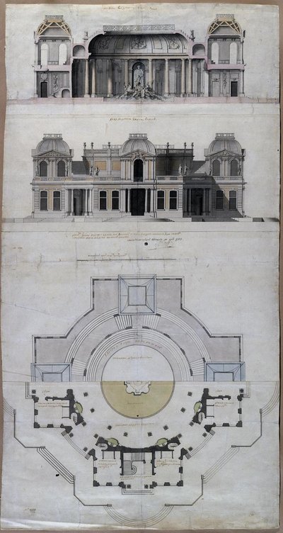 Pavilon Vodní palác Chateau dEau ve Střelné, 1717 od Jean Baptiste Alexandre Le Blond