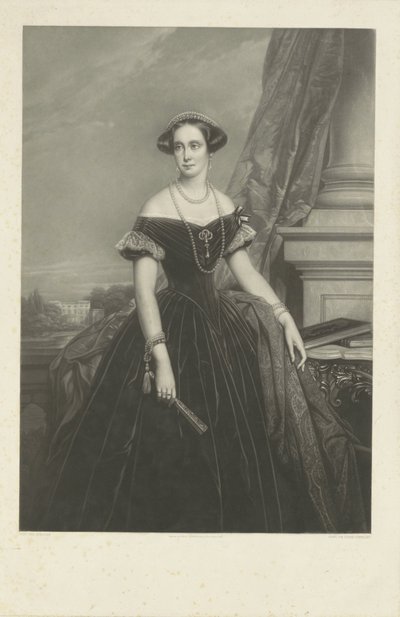 Portrét Louisy Aug. bude Amálie Pruská, choť prince Frederika bez popisku k Nicovi. De Keyser od Jean Baptiste Alfred Cornilliet