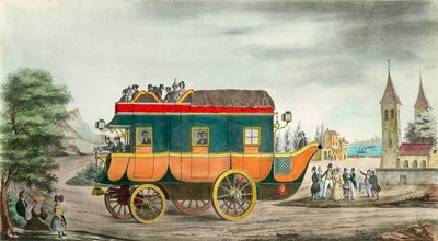 Auto (nebo píle) má páru: Francouzský vynález z roku 1835. Rytina Ange Tissier (1814-1876). 1835. Soukromá sbírka od Jean Baptiste Ange Tissier