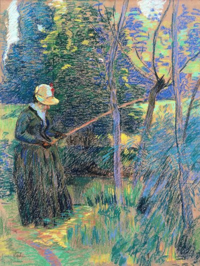 Madame Guillaumin fishing, c.1894 (pastel) od Jean Baptiste Armand Guillaumin