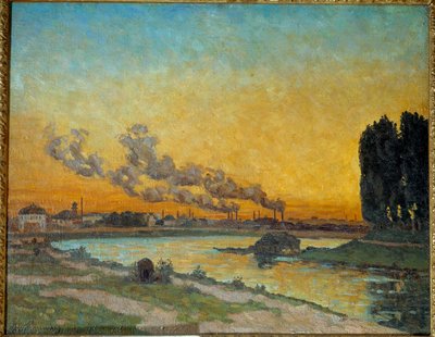 Západ slunce v Ivry Obraz Jean Baptiste Armand Guillaumin (1841-1927) Slunce 19. století. 0,65x0,81 m Paříž, muse d