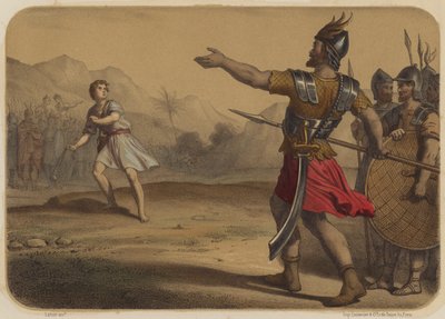 Goliáš vzdoruje Davidovi od Jean Baptiste Auguste Leloir