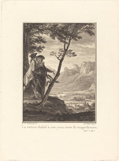 Příroda nám před očima ukazovala veškerou svou nádheru od Jean Baptiste Blaise Simonet after Jean Michel Moreau