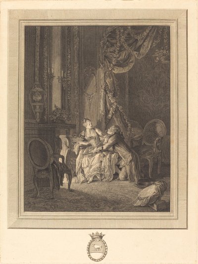 Nebezpečí tete-a-tete od Jean Baptiste Blaise Simonet after Pierre Antoine Baudouin