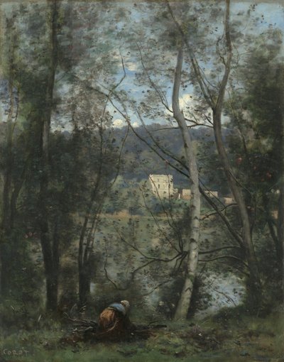 A Woman Gathering Fagots ve Ville-dAvray, ca. 1871-74. od Jean Baptiste Camille Corot